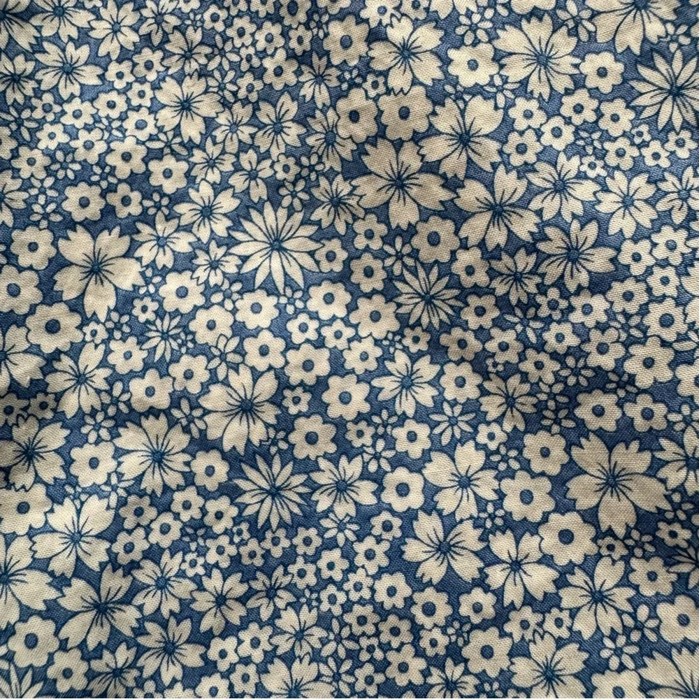 J Crew Liberty Jacqueline's Blossom Floral Blue Smocked Puff Sleeve Top Size M
